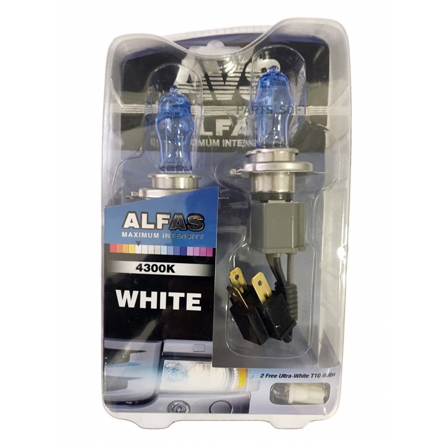 Лампа галогенная H4 24V 75/80W "AVS" Alfas (Maximum Intensity 4300К +2 Т10) (2 шт.) - AVS None None